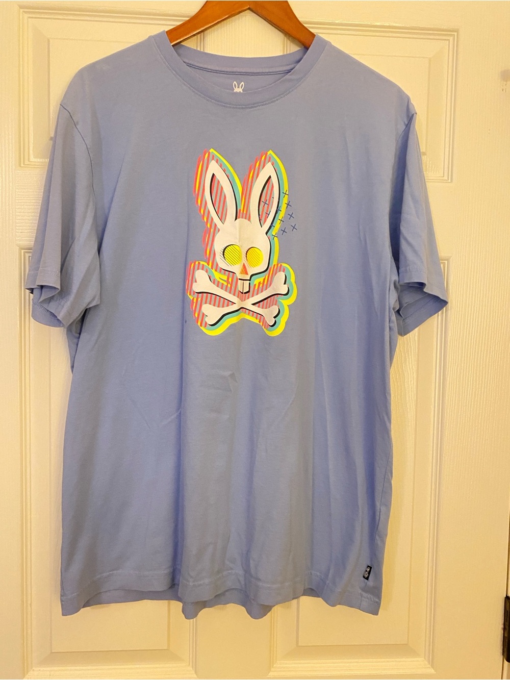 Psycho Bunny Light Blue Tee with Pale Yellow Logo